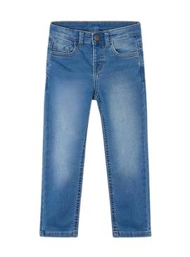 Calça jeans Mayoral justa azul médio para crianças.