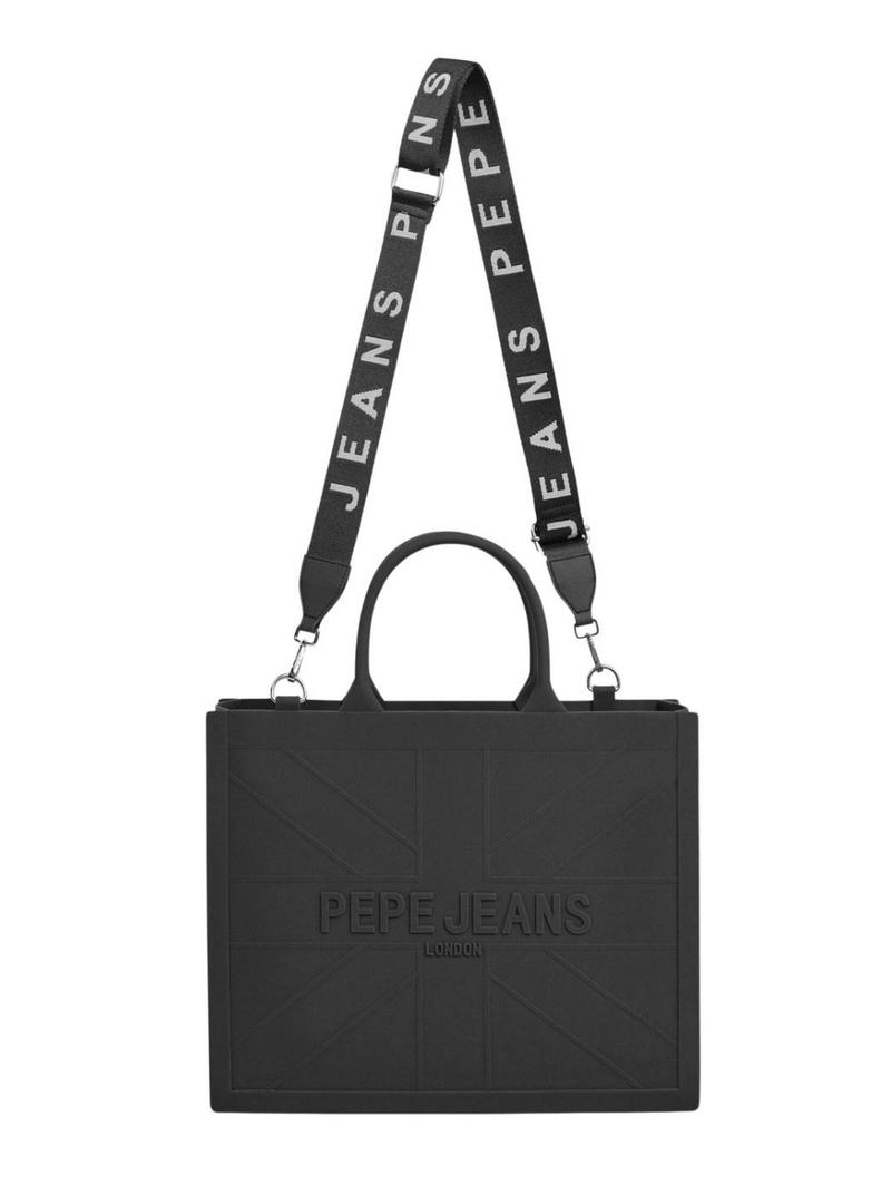 Bolsa Pepe Jeans Gabrielle de borracha preta para mulher