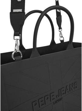 Bolsa Pepe Jeans Gabrielle de borracha preta para mulher