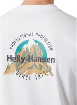 Camiseta Helly Hansen Core Graphic branca para homem.
