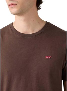 Camiseta Levis Original Housemark marrom para homem.