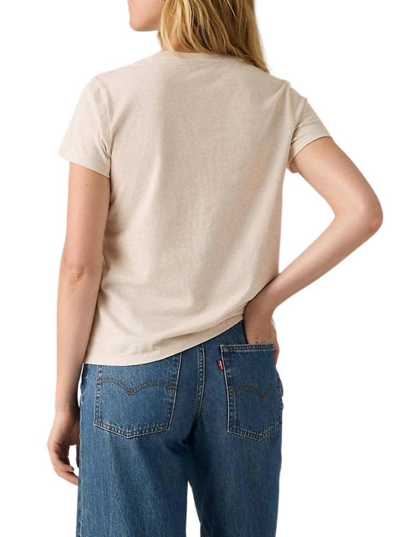 Camiseta Levis Perfect bege para mulher.