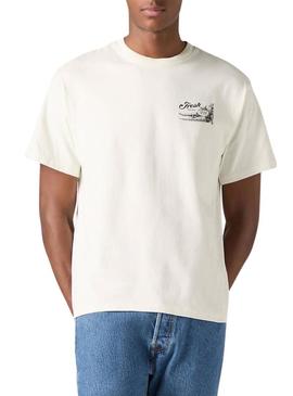 Camiseta Levis Graphic Vintage Fresh branca para homem.