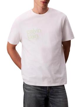 Camisa Calvin Klein círculo branco para homens.