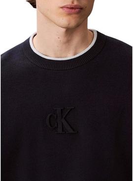 Camisola Calvin Klein com logo marinho para homens.