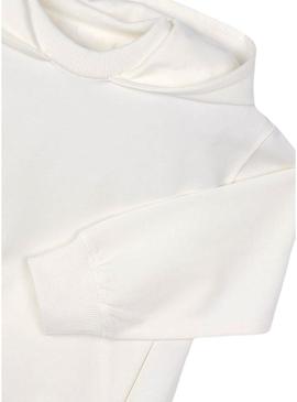 Moletom Mayoral com capuz branco para menino.