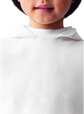 Moletom Mayoral com capuz branco para menino.