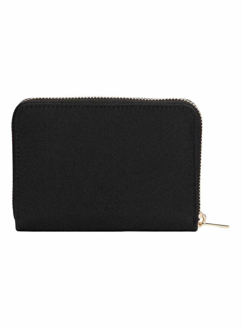 Carteira Tommy Hilfiger Icon de nylon preto para mulher.