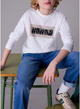Camiseta Mayoral em relevo nômade branco infantil