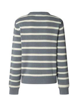 Camiseta Pepe Jeans Caprice listrada azul para mulher.