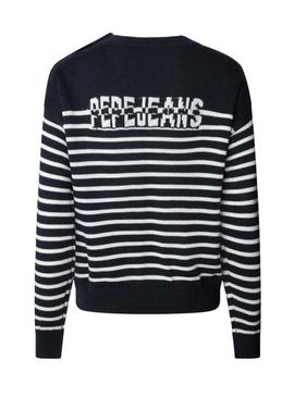 Devolve-me apenas a tradução para português disto: Jersey Pepe Jeans Carlina listrado azul marinho para mulher.