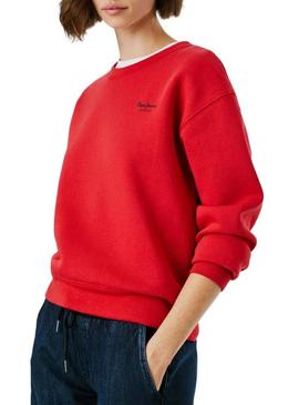 Moletom Pepe Jeans Babi gola redonda vermelho para mulher