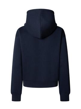 Moletom Pepe Jeans Baddy com capuz marinho para mulher