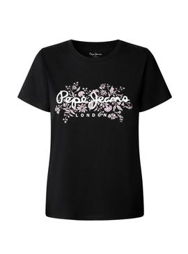 Camiseta Pepe Jeans Bero preta para mulher