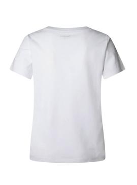 Camiseta Pepe Jeans Babu branca para mulher.