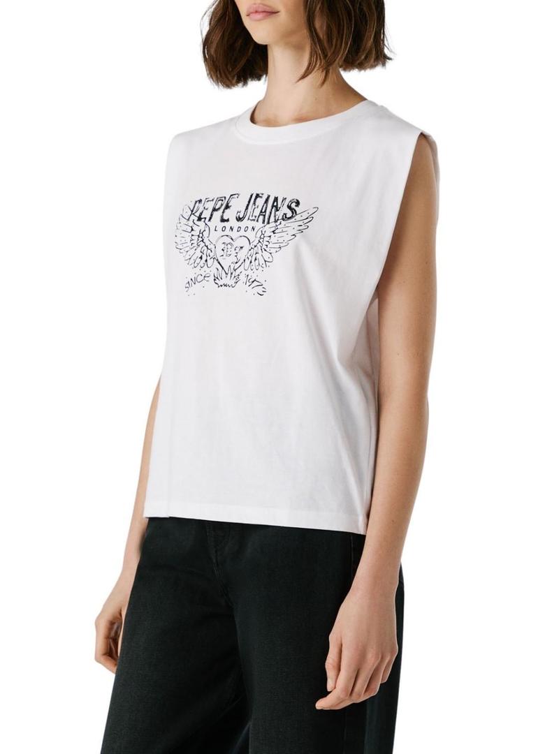 Camisa Pepe Jeans Bertha branca para mulher.