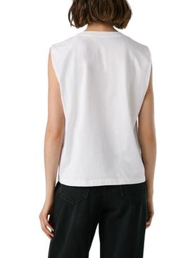 Camisa Pepe Jeans Bertha branca para mulher.
