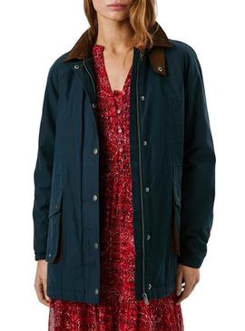 Jaqueta Pepe Jeans Tess impermeável marinho para mulher.