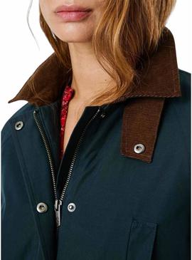 Jaqueta Pepe Jeans Tess impermeável marinho para mulher.