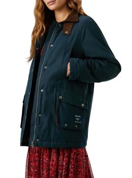 Jaqueta Pepe Jeans Tess impermeável marinho para mulher.