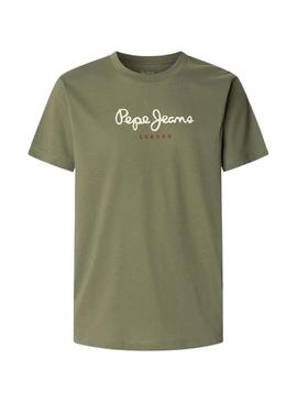 Camiseta Pepe Jeans Eggo verde com logo para homem