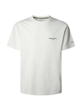 Camiseta Pepe Jeans Terry branca para homem.