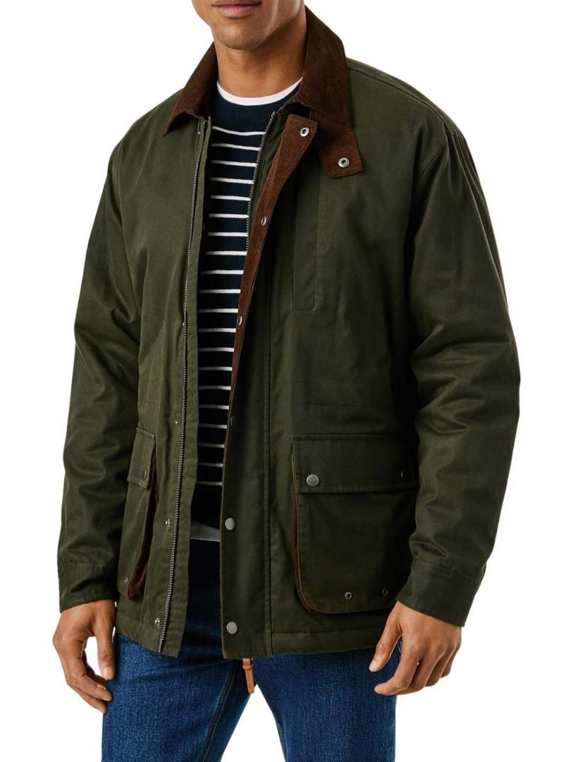 Casaco encerado Pepe Jeans Joseph verde para homem
