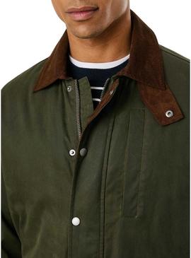 Casaco encerado Pepe Jeans Joseph verde para homem