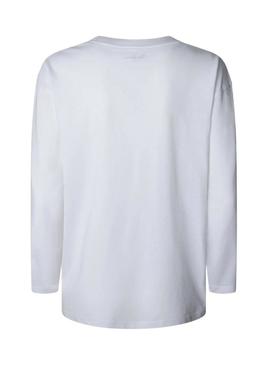 Camiseta Pepe Jeans Branca de manga comprida branca para mulher