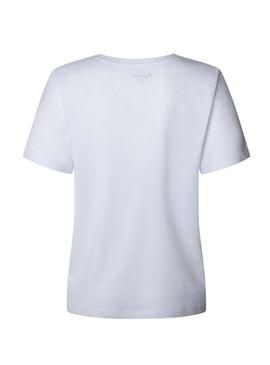 Camiseta Pepe Jeans Balbina branca para mulher.