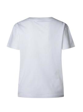 Camisa Pepe Jeans Bernie com tachas branca para mulher.