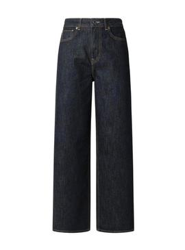 Calças de ganga Pepe Jeans Lexa perna reta lavada escura para mulher.