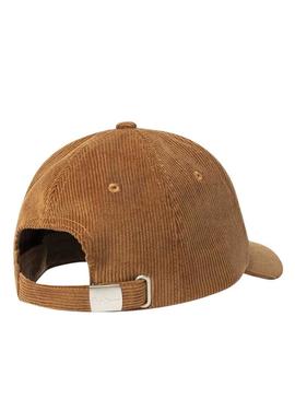 Touca Pepe Jeans Fancy em veludo caramelo para mulher.