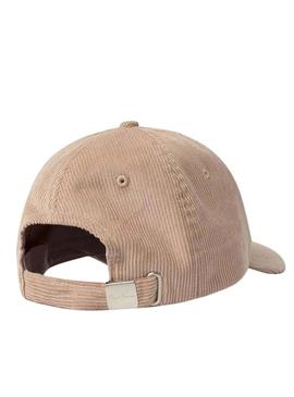 Boné Pepe Jeans Fancy de veludo cotelê rosa para mulher.
