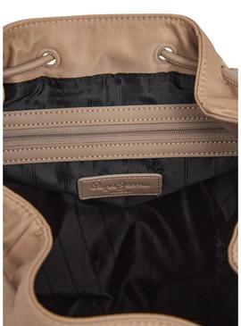 Mochila Pepe Jeans Gaetana bege para mulher.
