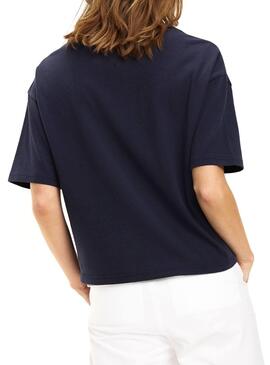 T-Shirt Tommy Jeans Badge Azul Marinho Para Mulher