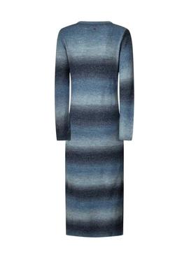 Vestido Pepe Jeans Colombe longo listrado para mulher.