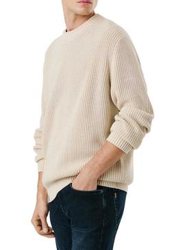 Camisa Pepe Jeans Parker bege para homem.