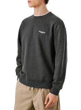 Moletom Pepe Jeans Terry com gola redonda cinza para homem