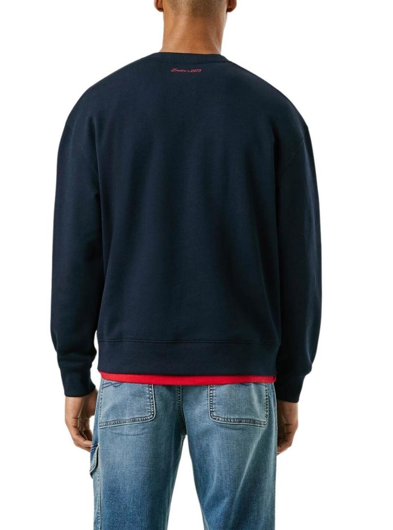 Moletom Pepe Jeans Mason de gola redonda azul marinho para homem.