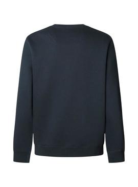 Moletom Pepe Jeans Macbeth com logo redondo em azul-marinho para homem.
