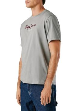 Camiseta Pepe Jeans Eggo cinza com logo para homem