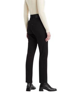 Calça jeans Levis 724 High Rise Straight preta para mulher