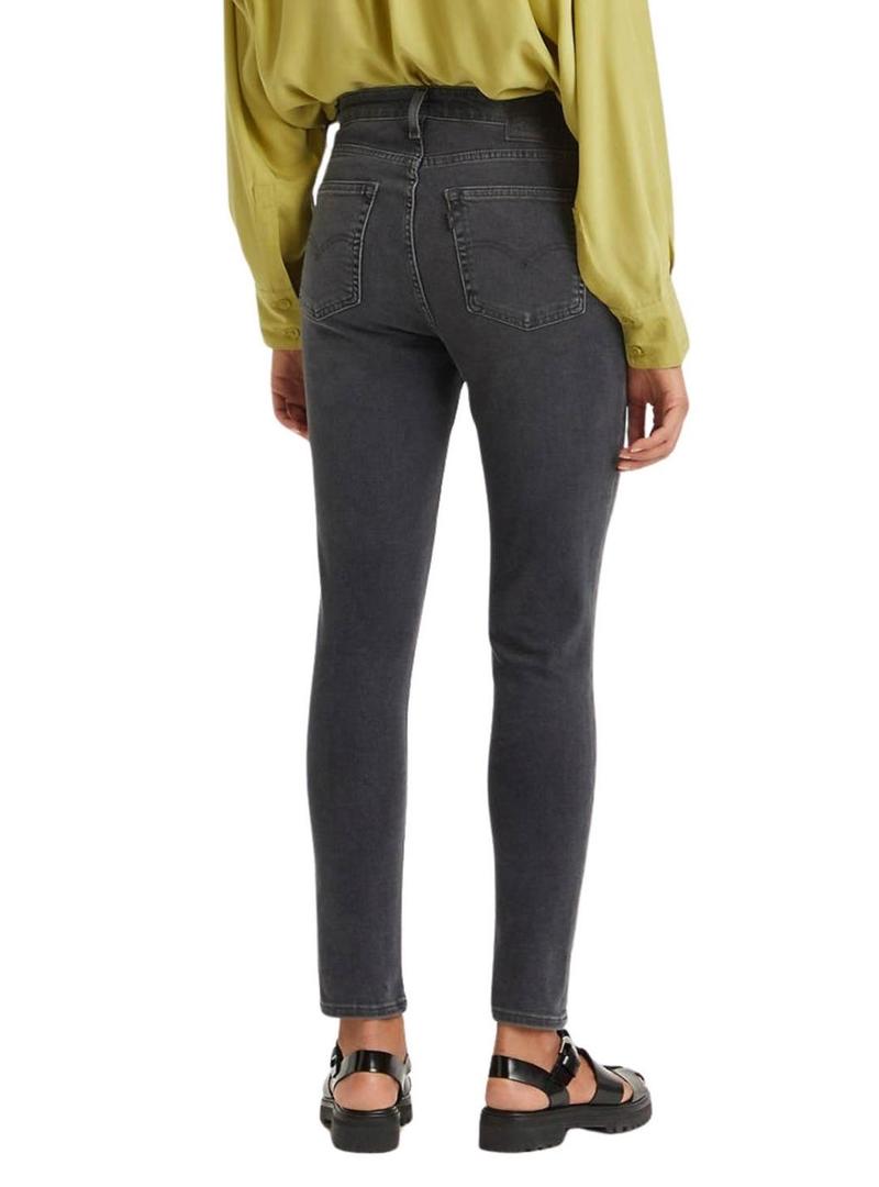 Calça de ganga Levis 721 Skinny High Rise preta para mulher