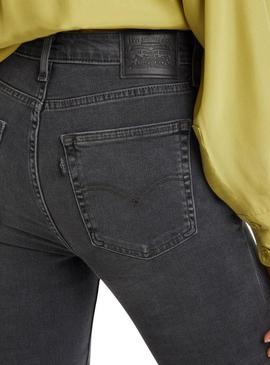 Calça de ganga Levis 721 Skinny High Rise preta para mulher