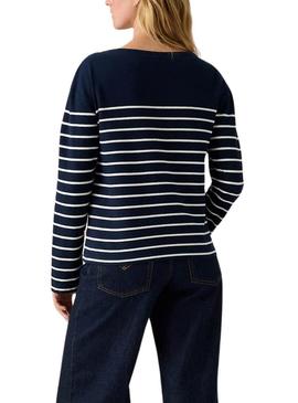 Camisola listrada azul marino da Levi's para mulher.