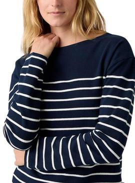 Camisola listrada azul marino da Levi's para mulher.