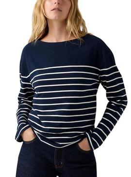 Camisola listrada azul marino da Levi's para mulher.