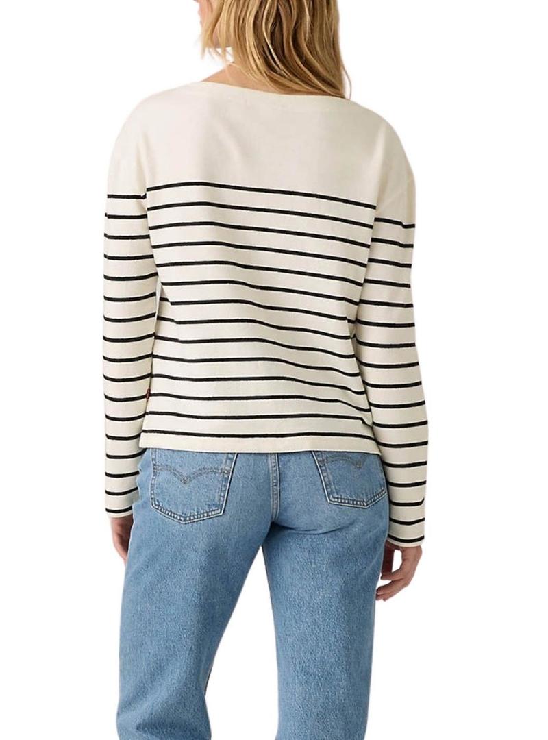 Camisola Levis Marin Stripe bege para mulher