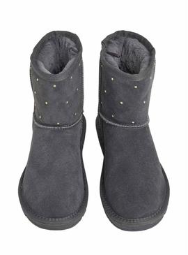 Botas Pepe Jeans Diss Studs em camurça com tachas cinza para mulher.